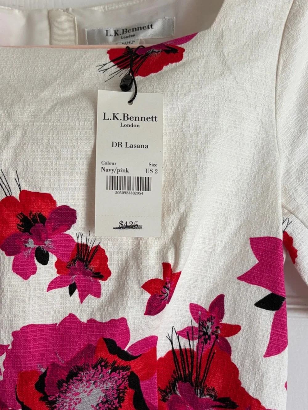 (New with flaw) L.K. Bennett Lasana Pink Poppy Sheath Dress A/S/O Kate Middleton